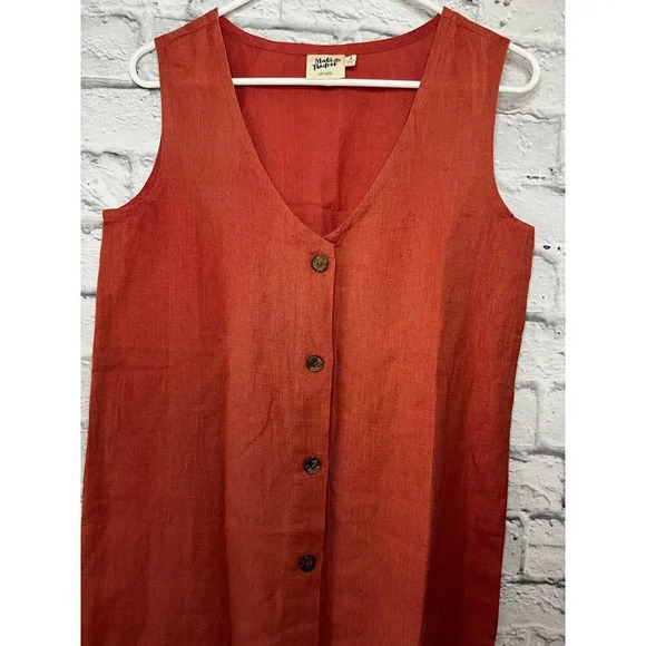 Mata Traders Jacklyn linen cotton short sleeve summer Shift Dress size S. - Picture 4 of 8